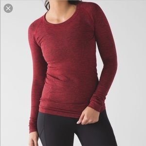 Red Lululemon Swiftly Long Sleeve